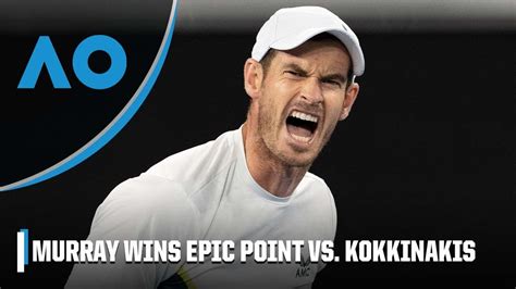 Andy Murray wins epic point at Australian Open against Thanasi.